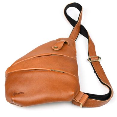Мужская сумка-слинг через плечо микс канваса и кожи TARWA GBC-6402-3md Коньячный