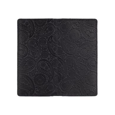 Вместительный черный кожаный бумажник на 14 карт, коллекция "Buta Art"
