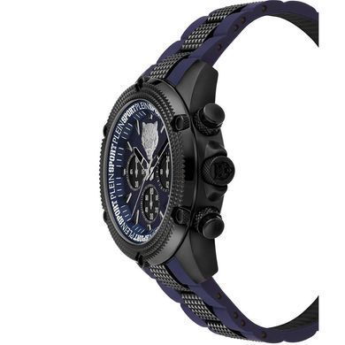 Мужские часы Plein Sport HURRICANE Chrono PSDBA0123 Черный корпус Синий ремешок