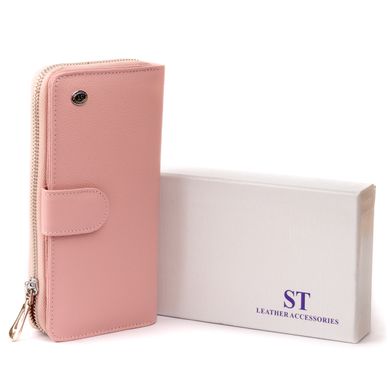 Вертикальный вместительный кошелек из кожи женский ST Leather 19303 Розовый