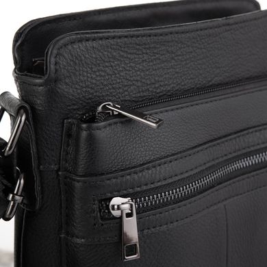 Стильная мужская кожаная сумка через плечо Tiding Bag NM20-0101A Черный