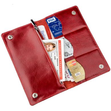 Бумажник женский вертикальный из кожи алькор SHVIGEL 16194 Красный