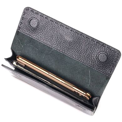 Функціональний жіночий гаманець з натуральної шкіри CANPELLINI 21662 Чорний