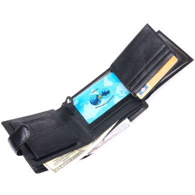 Классический мужской бумажник из натуральной кожи ST Leather 19407 Черный