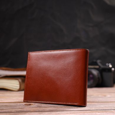 Чоловічий гаманець без застібки горизонтального формату з натуральної гладкої шкіри CANPELLINI 21762 Коричневий