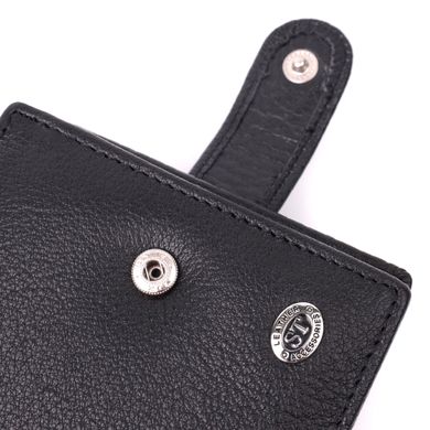Чоловічий гаманець середнього розміру з натуральної шкіри ST Leather 22484 Чорний