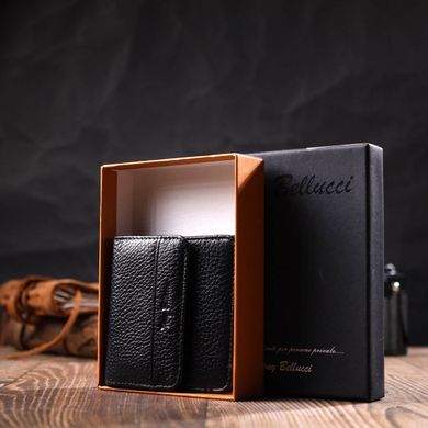 Мужской компактный кошелек из натуральной кожи Tony Bellucci 22040 Черный