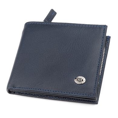 Чоловічий гаманець ST Leather 18342 (ST154) на блискавці Синій