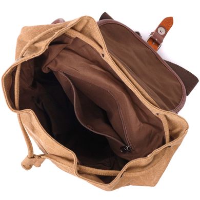Мужской текстильный рюкзак что закрывается клапаном на магнит Vintage 22155 Коричневый