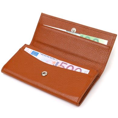 Надійний жіночий гаманець із натуральної зернистої шкіри CANPELLINI 21712 Коричневий