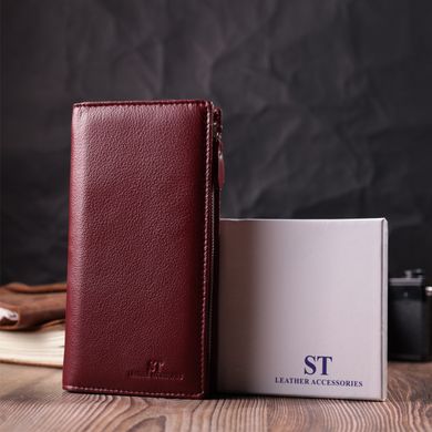 Современный кошелек-клатч для стильных женщин из натуральной кожи ST Leather 22534 Бордовый