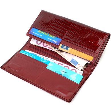 Жіночий лакований гаманець з натуральної шкіри Vintage sale_15023 Бордовий