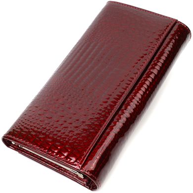 Женский лакированный кошелек из натуральной кожи Vintage sale_15023 Бордовый