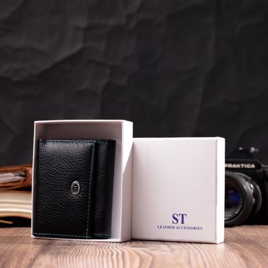Жіночий невеликий гаманець з натуральної шкіри ST Leather 19504 Чорний