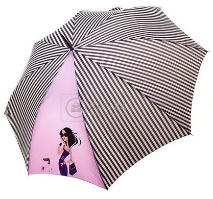 Унікальна жіноча парасолька-тростина, напівавтомат DOPPLER DOP740865R-polosa, Фіолетовий