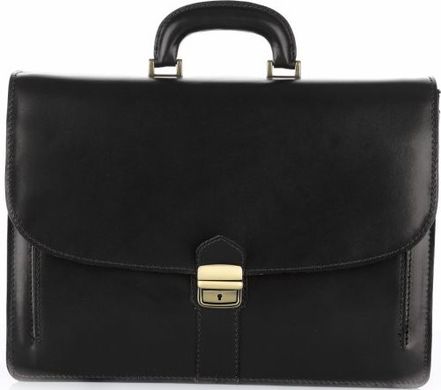Презентабельный мужской портфель из кожи высокого качества 10106, Черный