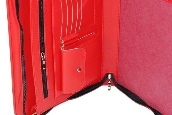 Женская папка-портфель из эко кожи Portfolio красная Port1009