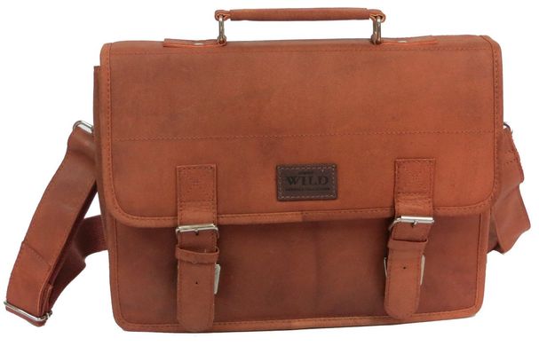 Кожаная сумка-портфель Always Wild NZT2SH Cognac светло коричневый