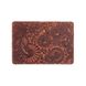 Руда дизайнерська шкіряна обкладинка-органайзер для ID документів і карт, колекція "Mehendi Art"