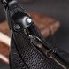 Акуратна шкіряна сумка жіноча напівкруглого формату з однією ручкою Vintage 22411 Чорна