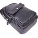 Стильная мужская сумка слинг из натуральной зернистой кожи 21402 Vintage Черный