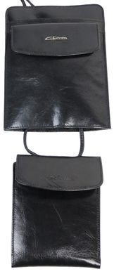 Комплект из сумки и портмоне два в одном из кожи Giorgio Ferretti черная