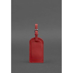 Натуральная кожаная бирка для багажа 2.0 Красная Blanknote BN-TAG-2-red