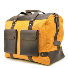 Дорожня красива сумка мікс тканини кинувся і шкіри RY-4353-4lx TARWA Помаранчевий з коричневим