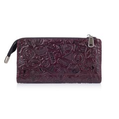 Гарний шкіряний гаманець на блискавці фіолетового кольору, колекція "Let's Go Travel"