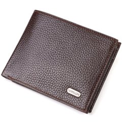 Идеальный горизонтальный мужской бумажник среднего размера из натуральной зернистой кожи CANPELLINI 21863 Коричневый