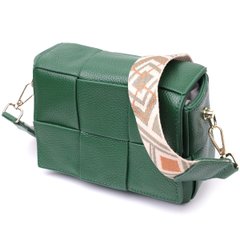 Компактная вечерняя сумка для женщин с переплетами из натуральной кожи Vintage 22312 Зеленая