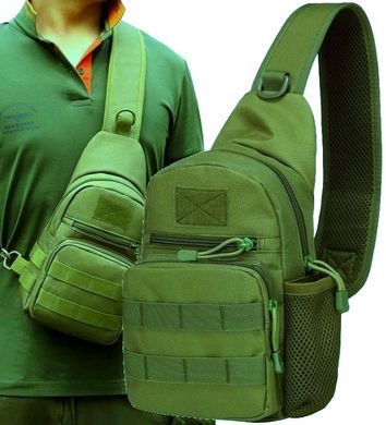 Тактична, армійська чоловіча сумка-слінг Survival хакі