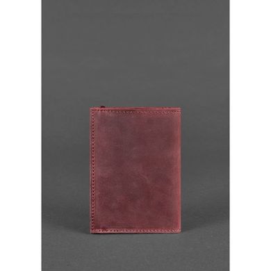 Обложка для паспорта 1.0 бордовая, Виноград (кожа crazy horse ) + блокнотик Blanknote BN-OP-1-vin-kr