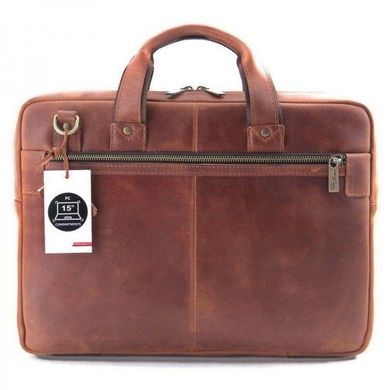 Кожаная сумка для ноутбука Tom Stone Рыжий 704R
