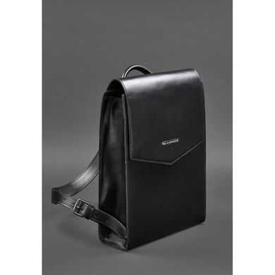 Натуральный кожаный городской рюкзак угольно-черный Blanknote BN-BAG-40-ygol