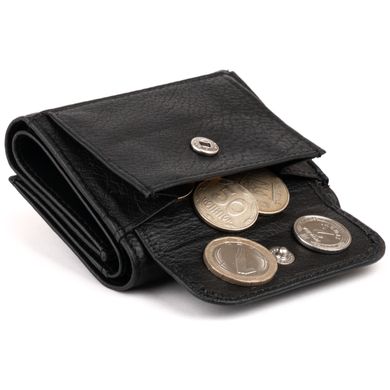Маленькое портмоне из кожи унисекс ST Leather 19356 Черное