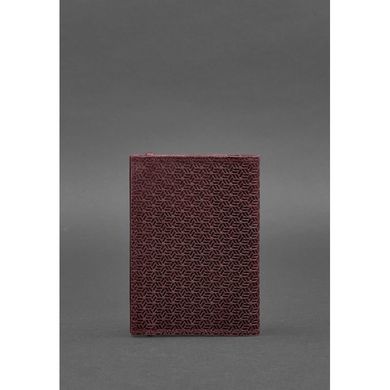 Натуральная кожаная обложка для паспорта 2.0 бордовая Карбон Blanknote BN-OP-2-vin-karbon