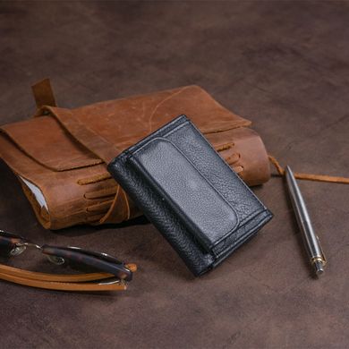 Маленькое портмоне из кожи унисекс ST Leather 19356 Черное