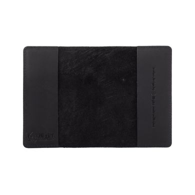 Дизайнерська шкіряна обкладинка для паспорта чорного кольору, колекція "7 wonders of the world"