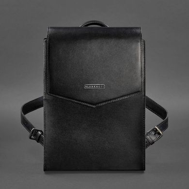 Натуральный кожаный городской рюкзак угольно-черный Blanknote BN-BAG-40-ygol