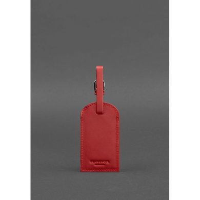 Натуральная кожаная бирка для багажа 2.0 Красная Blanknote BN-TAG-2-red