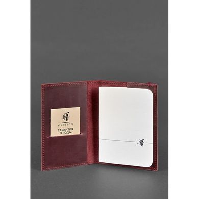 Обкладинка для паспорта 1.0 бордова, Виноград (шкіра crazy horse) + блокнотик Blanknote BN-OP-1-vin-kr