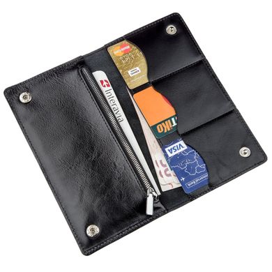 Бумажник мужской вертикальный из кожи алькор SHVIGEL 16195 Черный