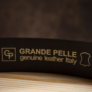 Ексклюзивний чоловічий джинсовий ремінь з натуральної шкіри GRANDE PELLE 00910 Коричневий