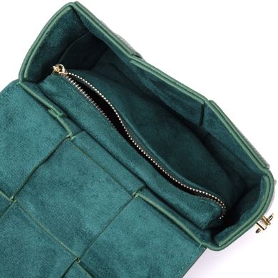 Компактна вечірня сумка для жінок з палітурками з натуральної шкіри Vintage 22312 Зелена