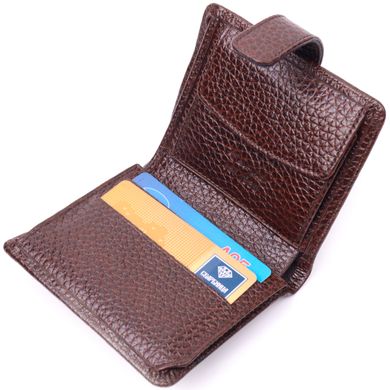 Компактный бумажник для мужчин из натуральной кожи KARYA 21326 Коричневый