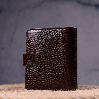 Компактний гаманець для чоловіків з натуральної шкіри KARYA 21326 Коричневий