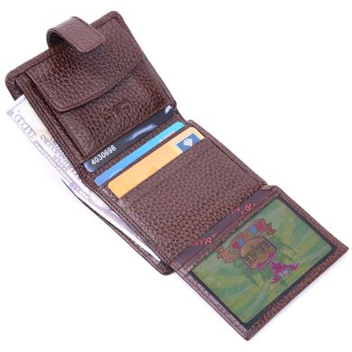 Компактний гаманець для чоловіків з натуральної шкіри KARYA 21326 Коричневий