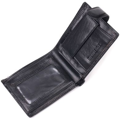 Надійний чоловічий гаманець із натуральної гладкої шкіри ST Leather 19408 Чорний