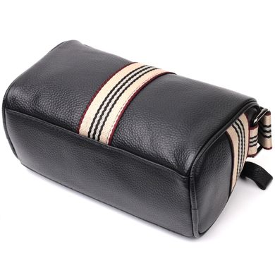 Оригинальная сумка для женщин с акцентом посередине из натуральной кожи Vintage 22362 Черная